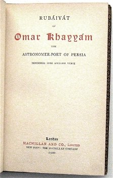Rubaiyat 1900 Omar Khayyam Fraaie band door Ramace Marokijn - 2