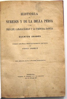 Historia de Nuredin y de la bella Persa 1913 Arabische verh. - 3