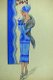 A300 Art Deco Kleurenontwerp Dame met stola (c. 42,5 x 26,5) - 1 - Thumbnail