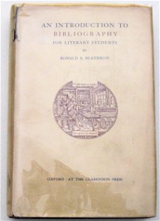 Introduction to Bibliography 1928 McKerrow Bibliografie