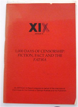 1000 Days of Censorship - Fatwa Salman Rushdie Article 19 - 0