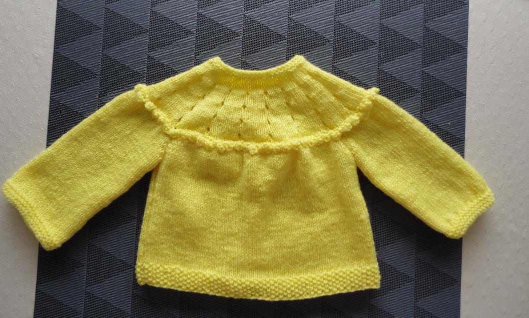 020 geel babyvestje voor ca. maat 62 - Afbeelding 2