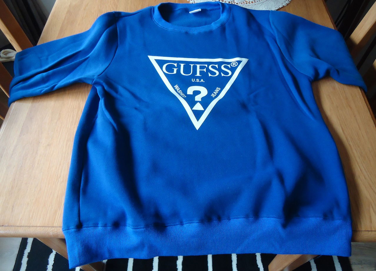 Te koop nieuwe blauwe sweater met print van Eqmpowy, maat L. - nr. 1