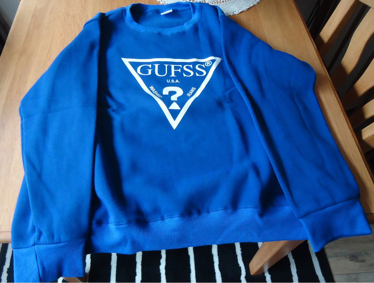 Te koop nieuwe blauwe sweater met print van Eqmpowy, maat L. - Afbeelding 4