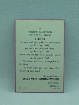 Bidprentje - Stanny - 1963 - 3