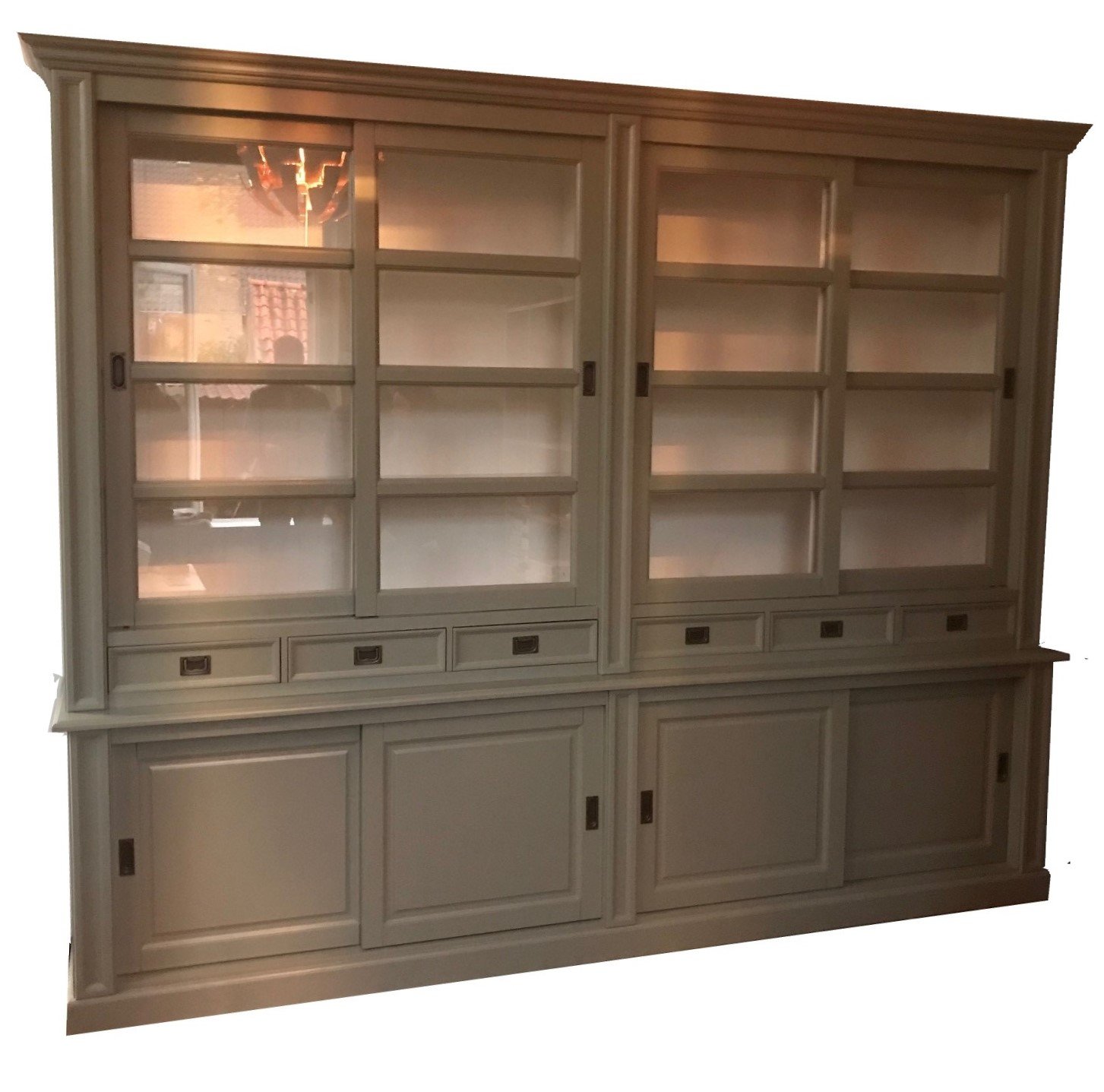 Buffetkast Utrecht XL Engels groen - wit 300 x 50/40 x 240cm - nr. 1
