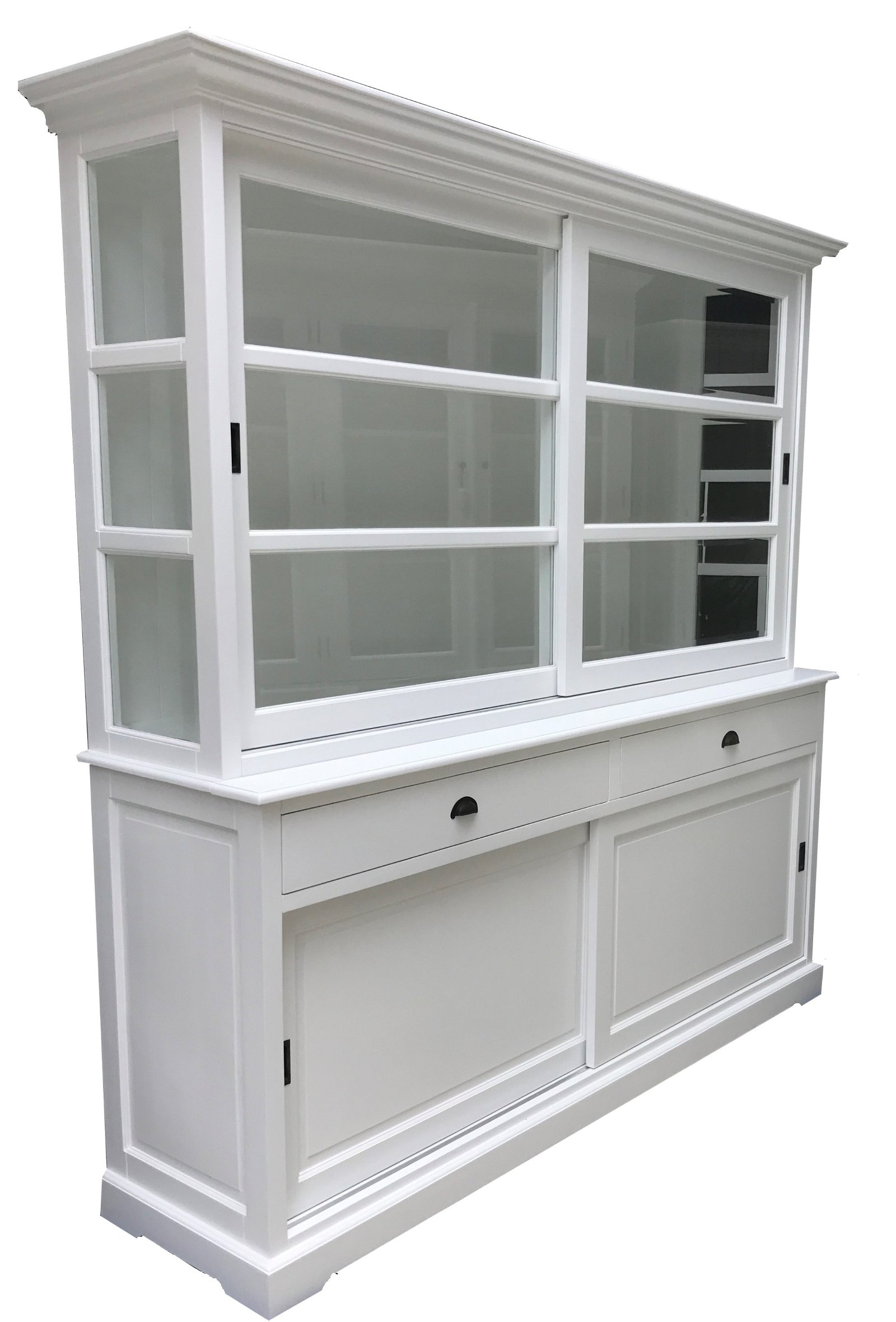 White wash apothekerskast 200cm breed schuifdeuren - nr. 1