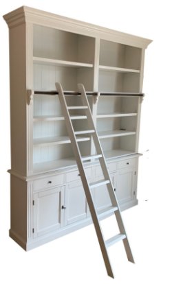 Boekenkast met trap wit - wit 200 x 240cm