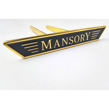 GOUD 24 CARAT EXCLUSIEF HANDGEMAAKT LOGO IN DE AUTOSTOEL VOOR MANSORY - 0