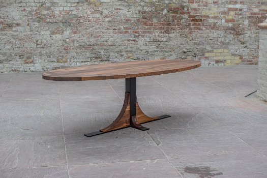 Walnoten ovale tafel 200x100cm Meubelfabriek Westra - 3