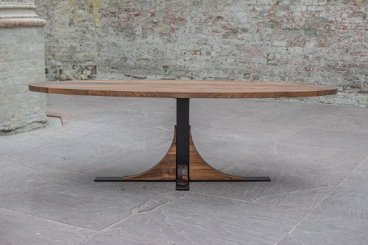 Walnoten ovale tafel 200x100cm Meubelfabriek Westra - 4