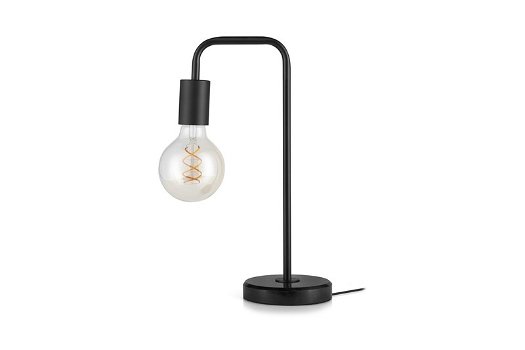 Zwarte marmeren tafellamp. Nieuw. LED, E27. Industrieel, bureaulamp. - 1
