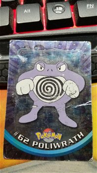 Poliwrath #62 Foil Series 1 (Topps) Pokemon gebruikt zwaar - 0