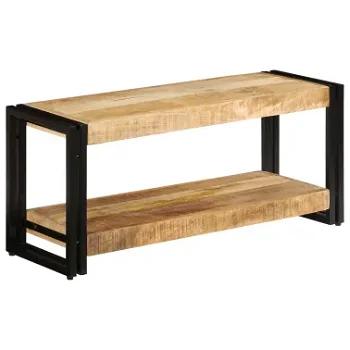 Tv-meubel 90x30x40 cm massief mangohout, hardhout, hifikast, halkast, industrieële stijl - 0