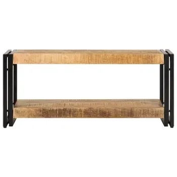 Tv-meubel 90x30x40 cm massief mangohout, hardhout, hifikast, halkast, industrieële stijl - 1