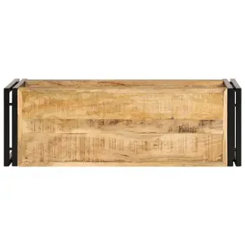 Tv-meubel 90x30x40 cm massief mangohout, hardhout, hifikast, halkast, industrieële stijl - 2