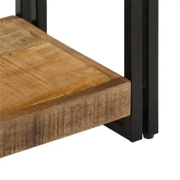 Tv-meubel 90x30x40 cm massief mangohout, hardhout, hifikast, halkast, industrieële stijl - 4