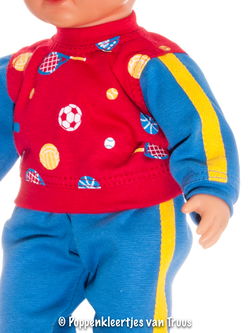 Baby Born jongens pop 32 cm Sportsetje rood/blauw
