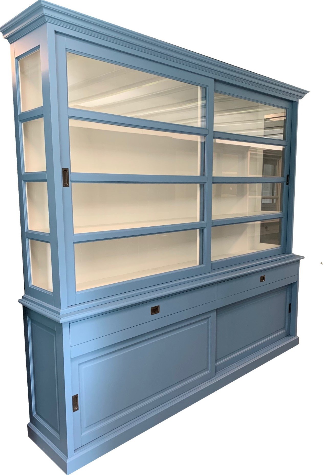 Buffetkast Nijkerk oud blauw - wit 260 x 240cm - nr. 1