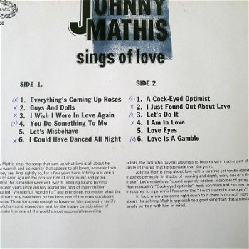 2 div. LP's Johnny Mathis: Song sung blue - JM sings of love - 1