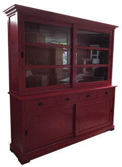 Landelijke buffetkast rood - rood 200 x 210cm