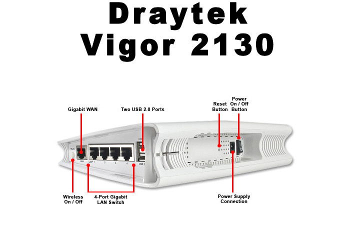 Draytek Vigor 2130Vn 2920n Gigabit Kabel of Glasvezel Router - Afbeelding 2