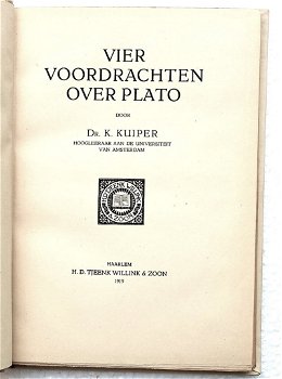 Vier voordrachten over Plato 1919 Kuiper - Ongelezen Exempl. - 1