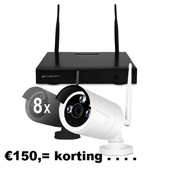 HD IP draadloos 8 camera bewaking systeem Primovo Space ( sony) - 0