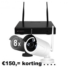  HD IP draadloos 8 camera bewaking systeem Primovo Space ( sony)