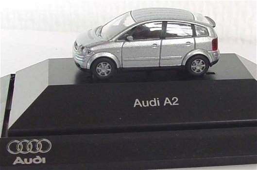 1:87 Rietze Audi A2 1999-2005 metallicsilver dealeruitgave - 0