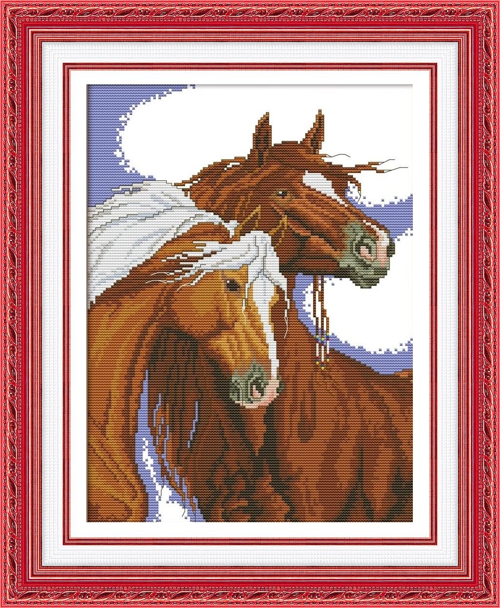 # Compleet borduurpakket; Paarden - 2 friends # - nr. 1