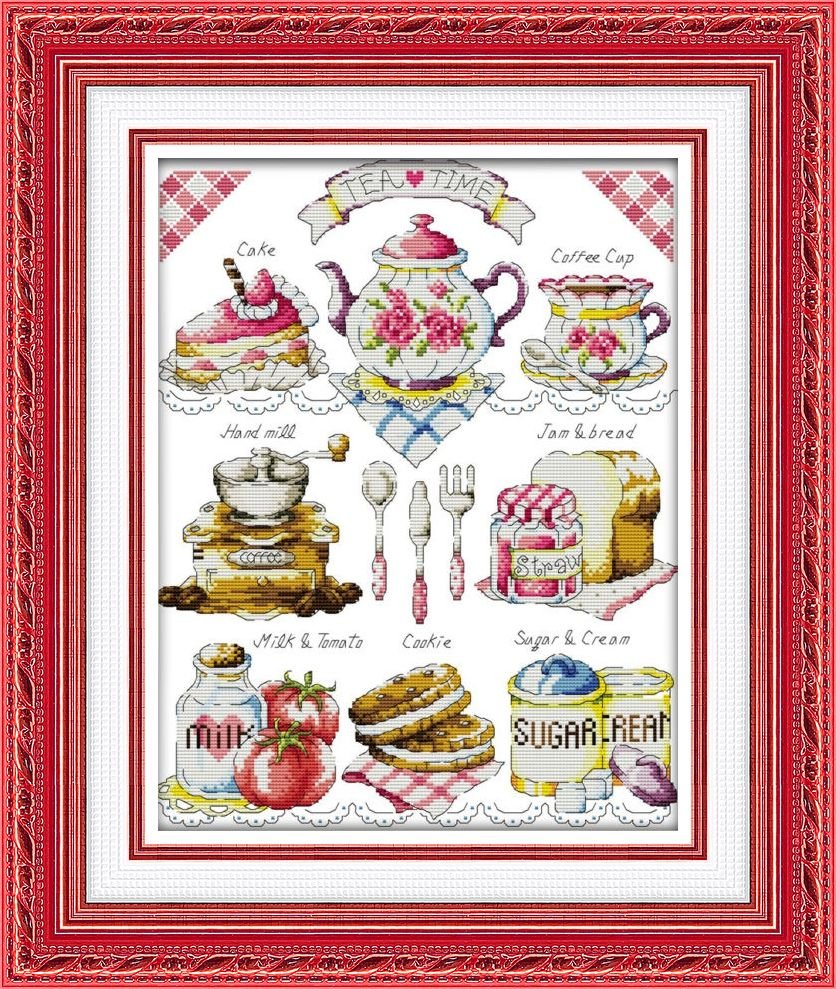 # Compleet borduurpakket; Tea time # - nr. 1
