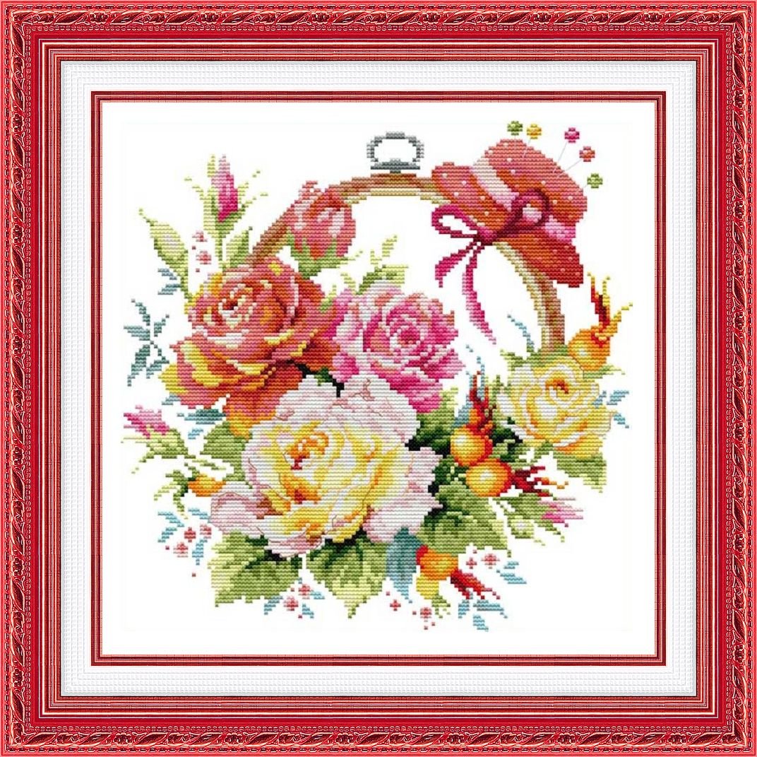 # Compleet borduurpakket; Bloemen en Borduurring # - nr. 1