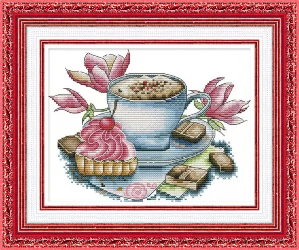 # Compleet borduurpakket; Tea and sweets # - nr. 1