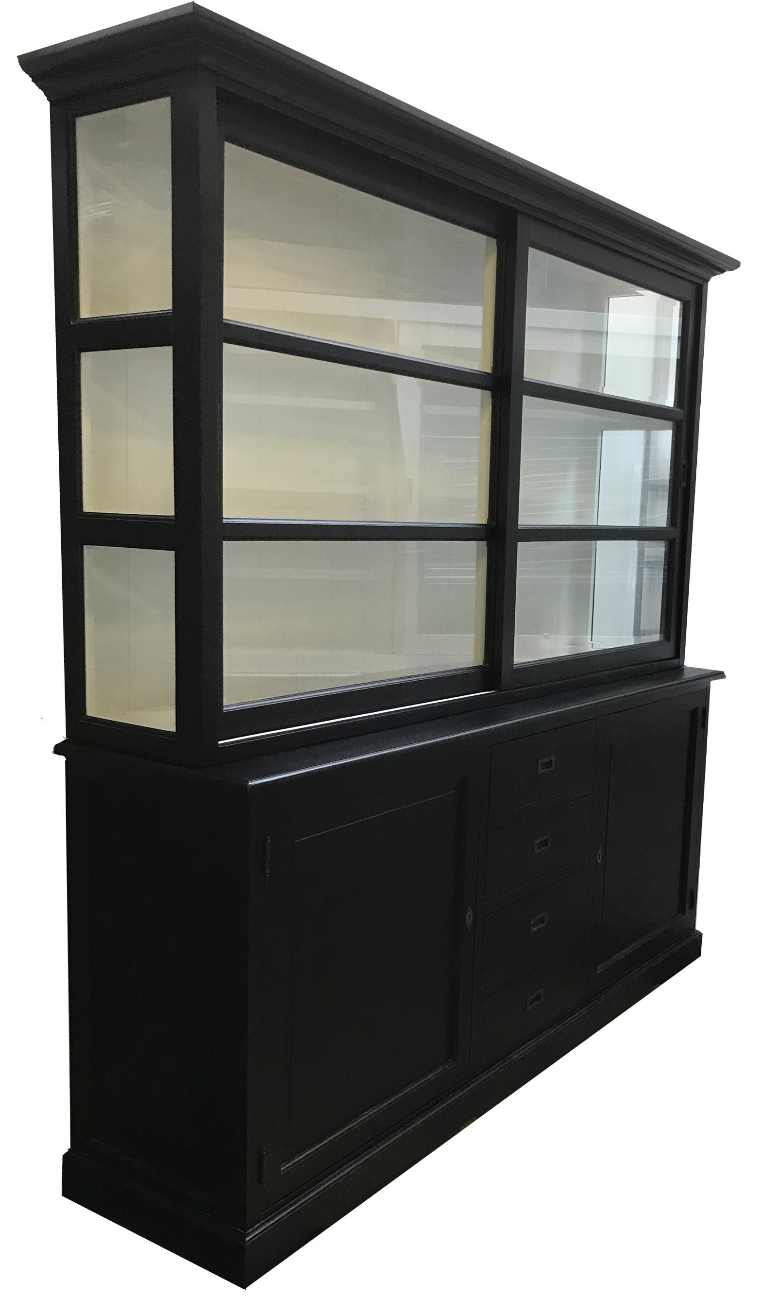 Buffetkast Bavel zwart - wit 200 x 50/40 x 220cm - nr. 1