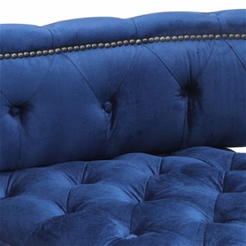 Klassieke fauteuil voor twee met blauwe stof - Woiss Breda NL - 3