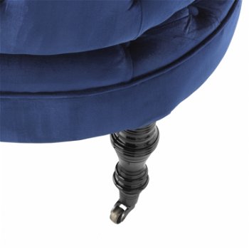 Klassieke fauteuil voor twee met blauwe stof - Woiss Breda NL - 4