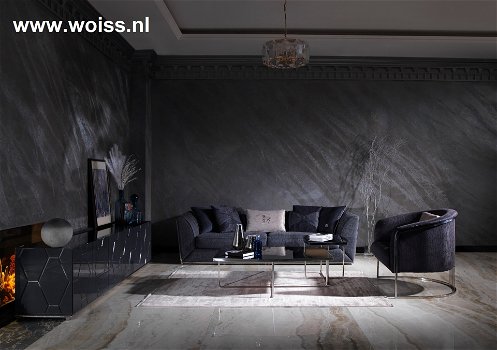 BLAUWE WOONKAMER MET LICHTE STOF~ WOISS BREDA NL - 0