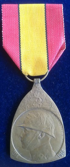 Belgische Herinneringsmedaille medaille 1914 1918 , medaille WW1