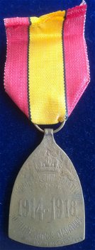 Belgische Herinneringsmedaille medaille 1914 1918 , medaille WW1 - 1