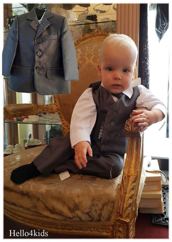 antraciet grijs baby kostuumpje bruidsjonker kleding - nr. 1