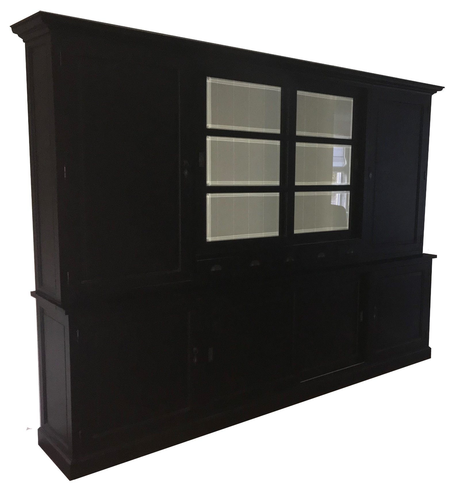 Buffetkast XL zwart - wit 310 x 230cm dichte zijdeuren - nr. 1