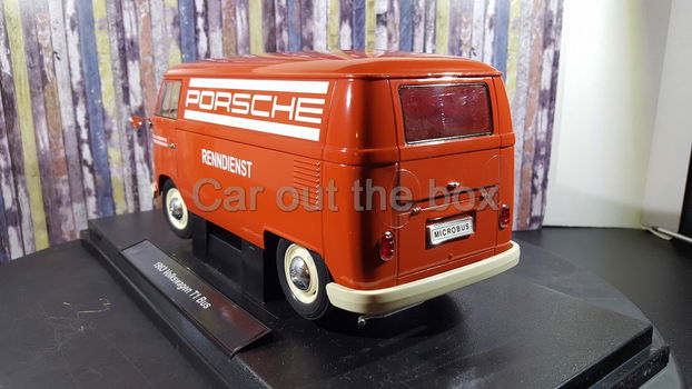 VW T1 rood PORSCHE RENDIENST 1:18 Welly - 2