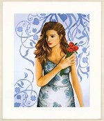 Borduurpakket Lanarte"DAME IN BLAUW"NIEUW!