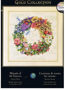 Borduurpakket  Wreath of All Seasons van Dimensions Gold