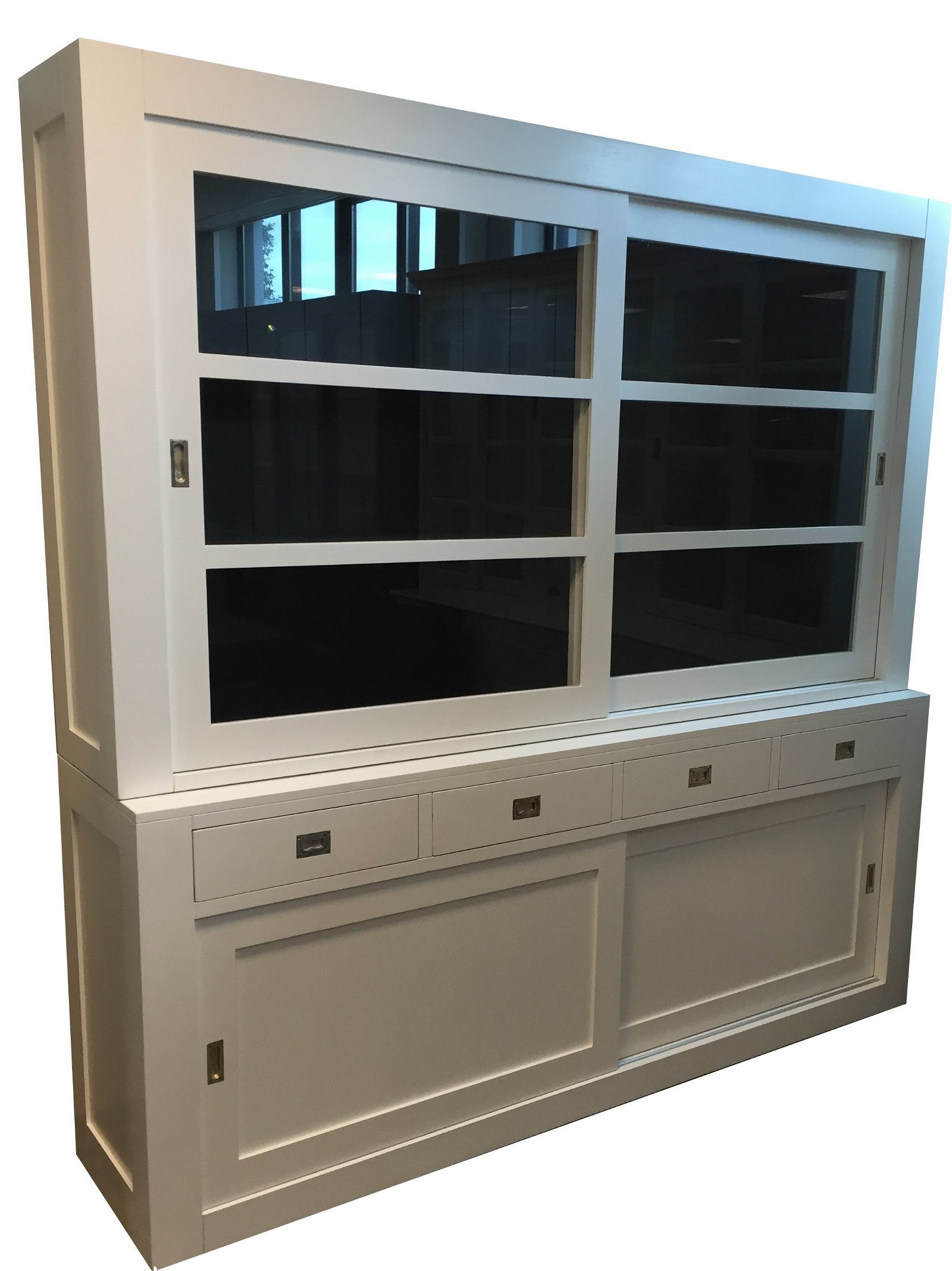 Buffetkast Hasselt wit - grijs 220 x 50/40 x 220 - nr. 1