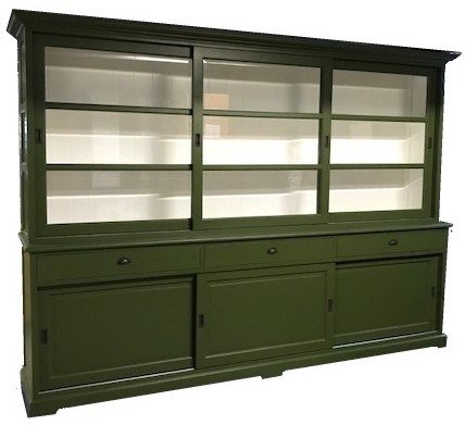 Buffetkast Lisse Olijf groen - wit 310 x 50/40 x 220 - nr. 1