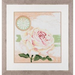 Borduurpakket Lanarte"WHITE ROSE"NIEUW!