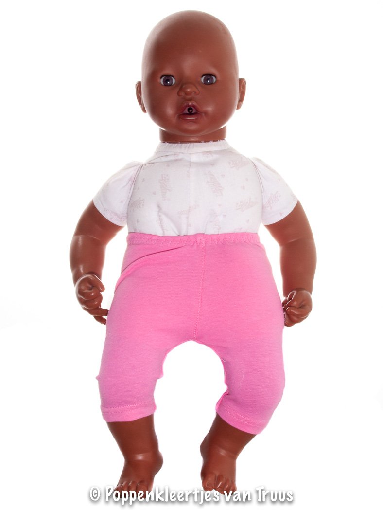 Annabel 46 cm Jurksetje aardbeitjes/roze - Afbeelding 3