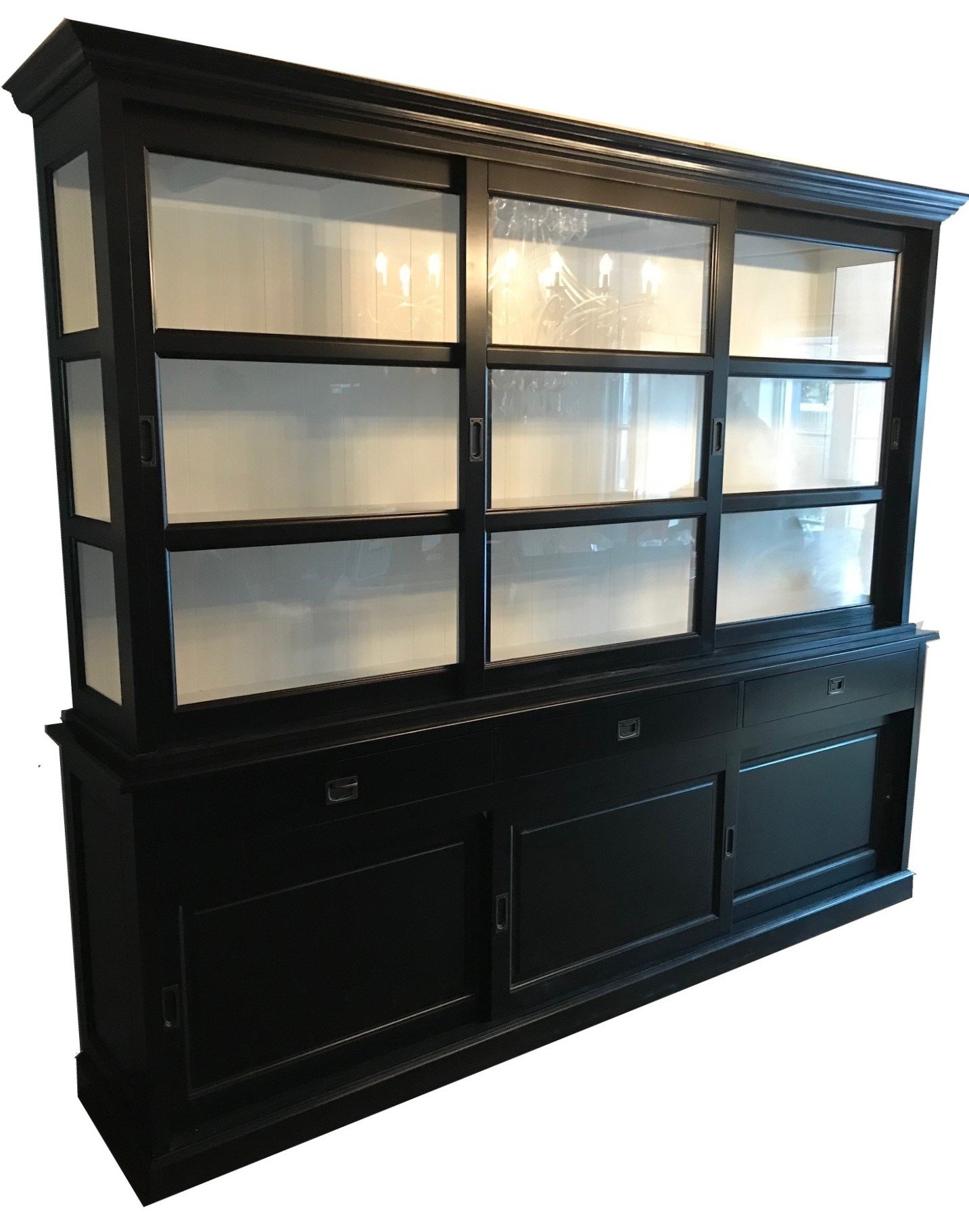 Buffetkast Putten zwart - wit 260 x 50/40 x 220 - nr. 1
